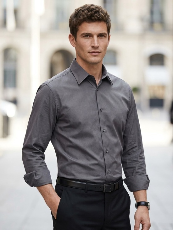 Dior Other - Vintage Christian Dior Monsieur Men's Gray Long-Sleeve button down Dress Shirt